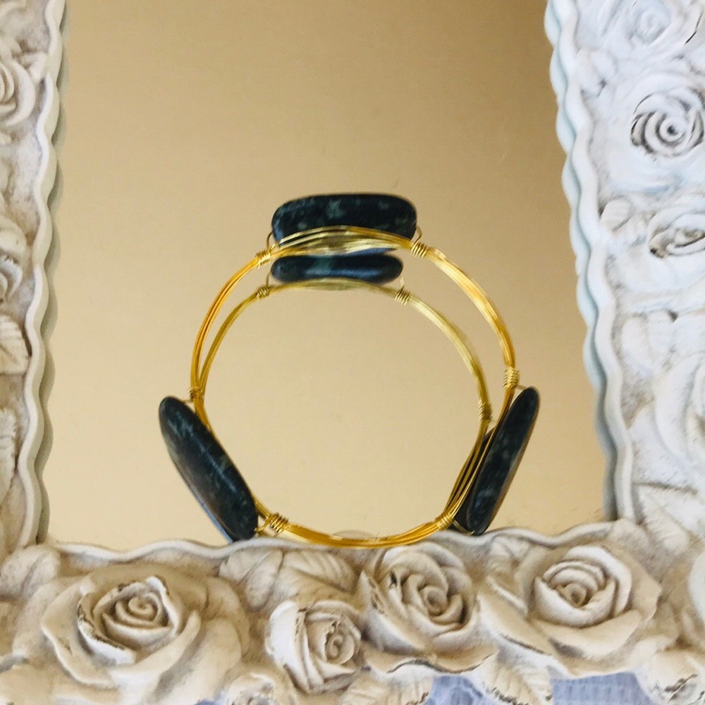 3/$25 Black Jade Marbled Bangle Bracelet